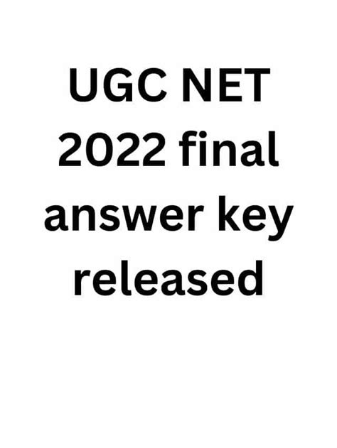 ugc net final answer key 2022